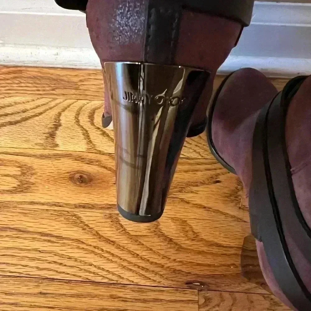 Jimmy Choo Burgundy Suede Ankle Boots Size 36